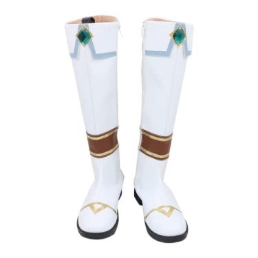 Imagem de COSGOGO Anime Game Genshin Impact Xiao Cosplay Sapatos Botas de Inverno Halloween Carnaval Festa Roupa Feminina Anime Cosplay Sapatos RPG, Preto, 7.5