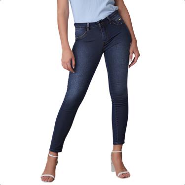 Imagem de Calça Jeans Feminina Cintura Alta Básica Skinny Com Lycra