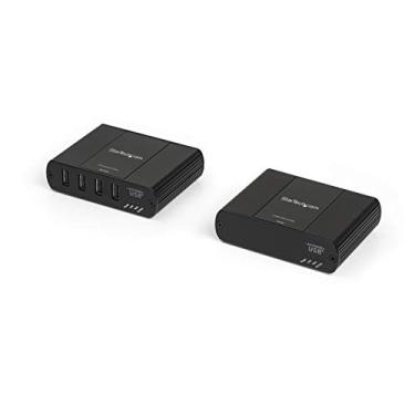 Imagem de StarTech. Com extensor USB 2.0 de 4 portas sobre Ethernet/IP Hub de rede – até 100 m – USB sobre Gigabit LAN ou cabo Direct Cat5e/Cat6 (RJ45) adaptador extensor - Kit extensor USB (USB2G4LEXT2NA)