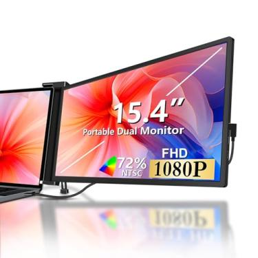 Imagem de Daconovo Monitor portátil de tela de expansão de laptop de 15,4 polegadas para laptop FHD 1920 * 1080 IPS Monitor de tela dupla Design dobrável Plug-and-Play para laptop de 15,6 a 17,3 polegadas com s