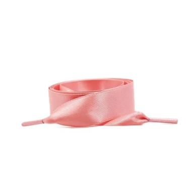 Imagem de 1Pair 2 CM Width Silk Satin Shoelaces Ribbon Shoe Laces Boots Women Sneakers ShoeLace For Sneakers Flat Shoe Laces (Color : Watermelon red, Size : 120cm)