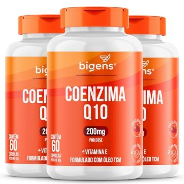 Imagem de Coenzima Q10 200mg com vitamina E 10mg, alta concentração, 60 cápsulas, Biogens (Kit 3x)