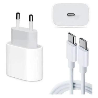 Imagem de Carregador 20W Turbo Fonte + Cabo Usb-C Compatível Iphone 15 15 Pro Ma