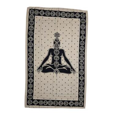 Imagem de Canga de praia Sete Chakras/ Meditação em poliéster - Corpo Dourado Mo