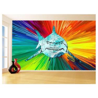 Imagem de Papel De Parede Animais Pop Art Tubarão Cores 3,5M Pxa545 - Você Decor