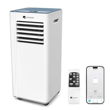 Imagem de DR.PREPARE Ar condicionado portátil de 8.000 BTU com Wi-Fi ativado, refrigeração, desumidificador, ventilador e modo de descanso, CA portátil 4 em 1 com controlo remoto e kit de janela de 67