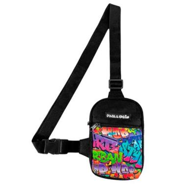 Imagem de Mini Bolsa Lateral Shoulder Bag Masculina Pega Visão Grafite Lisa - MP