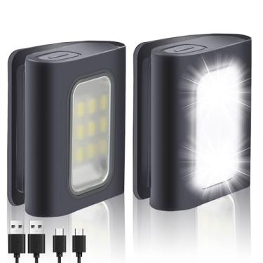 Imagem de Luzes de corrida, 2 pacotes de equipamentos de corrida reflexivos para corredores, luz LED recarregável USB, luzes de corrida com clipe em corredores e corredores para acampamento, caminhada, corrida, jogging, aventura ao ar livre
