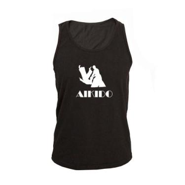 Imagem de Regata Masculina Algodão Aikido 7 Estampada Verão - Ragor, EXG, Preto