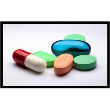 Imagem de Quadro Decorativo Medicina Fármacos Farmácias Saúde Salas Comércio Com