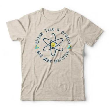 Imagem de Camiseta Think Like A Proton Studio Geek, M, Mescla banana