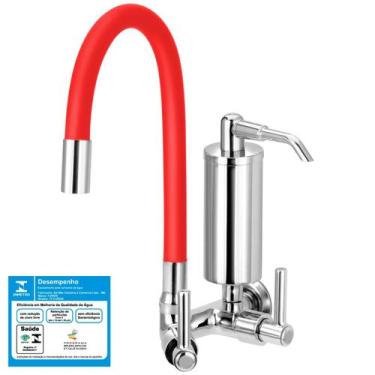 Imagem de Torneira Gourmet Colors Vermelha Filtro Cozinha Parede C51 - TFC