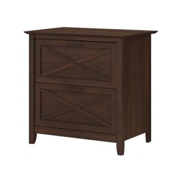 Imagem de Bush Furniture Key West Armário de arquivo lateral com 2 gavetas, Bing Cherry