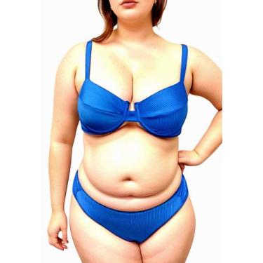 Imagem de Biquíni Canelado Plus Size Sem Bojo  Aro Calcinha Fio Duplo " - Missat