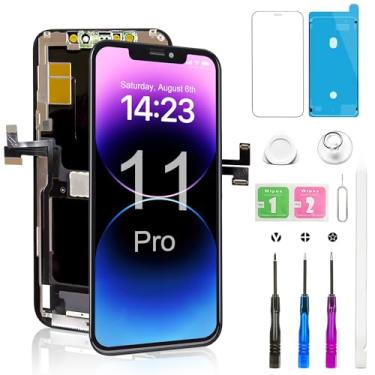 Imagem de Kit de substituição de tela para iPhone 11 Pro Full FHD LCD (5,8 polegadas) Display 3D Touch Digitalizador com ferramenta de reparo - Compatível com o modelo A2160 - Preto