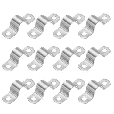 Imagem de PATIKIL Correia de tubo rígido de 5/7" (18 mm), 12 peças braçadeira de conduíte de aço inoxidável 304 2 furos engrossar suporte de tubo braçadeira de tubo para fixação de fio de cabo de tubulação