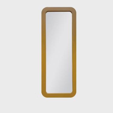 Imagem de Espelho Emoldurado Polí 65x25cm Retangular Freijó