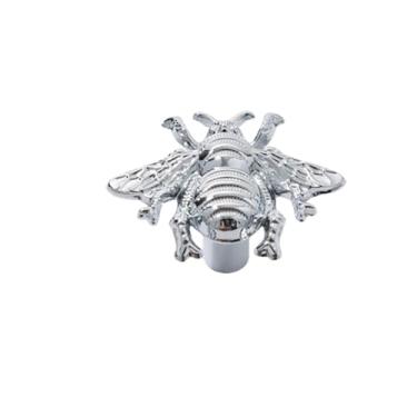 Imagem de Puxador de móveis de pena de libélula de latão, alça de móveis para quarto infantil, dourado, prata brilhante, pastoral, guarda-roupa, cômoda, armário, gaveta, 2