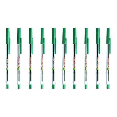 Imagem de 10 Canetas Compactor Esferográfica Fina 0.7 Verde