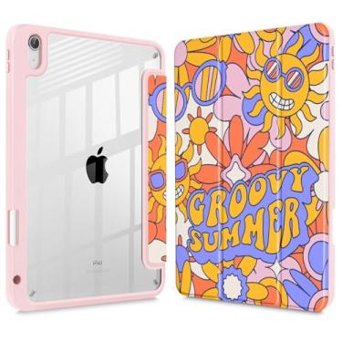 Imagem de Lepeoac Capa para iPad 11 polegadas A16 2025 geração 11ª / iPad 11 polegadas 2022 10ª geração, porta-lápis embutido com capa à prova de choque, capa traseira transparente transparente, despertar