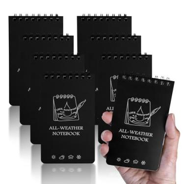 Imagem de CXRYLZ Peças De Cadernos À Prova D'Água, 3X5, Caderno Bolso Para Escrever Na Chuva, Bloco Notas Pequeno Com Espiral Superior Policiais, Militares E Atividades Ao Ar Livre (Preto)
