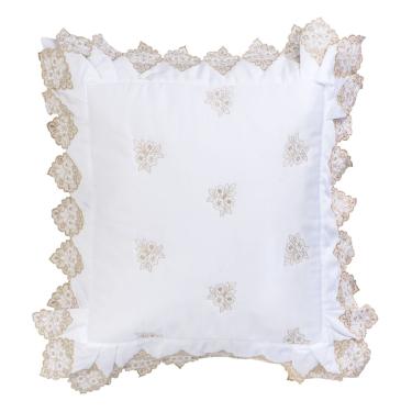 Imagem de Almofada Decorativa Bordada 400 Fios Sensualle Branco Vilela Enxovais 2 Peças