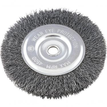 Imagem de Escova Circular Ondulada 6X1/2 Furo 5/8 Aço Carbono Polido