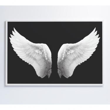 Imagem de Quadro Asas De Anjo 60x40 Cm Tecido Canvas