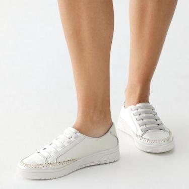 Imagem de Tênis Casual Feminino Branco de Couro Legítimo - Romeu e Julieta Shoes