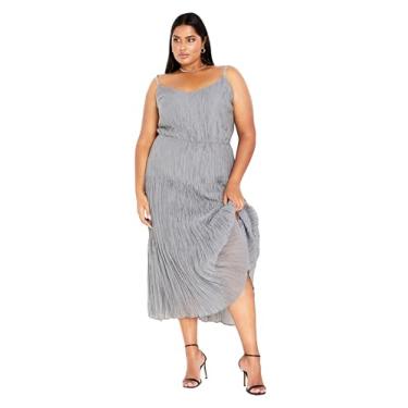Imagem de City Chic Vestido feminino plus size - Maxi de verão, Cinza, 50