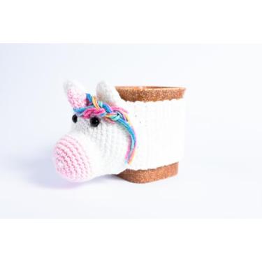 Imagem de Luva de Caneca unicórnio em amigurumi