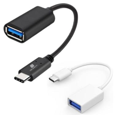 Imagem de Adaptador Cabo USB Otg Fêmea Tipo C Macho para Pendrive Usb Celular Tablet Notebook compatível Aparelhos com entrada do carregador USB Tipo C, veja lista na Descrição.