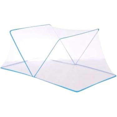 Imagem de Capa De Mosquito Portátil Dobrável Para Bebês Adultos Mosquiteiro Dossel De Cama Respirável Para Viagens De Acampamento Ao Ar Livre, Blue, 190x160x80cm