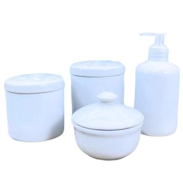 Imagem de Kit higiene bebê 4 pçs Off White Porcelana Molhadeirac/Tampa - Antilop