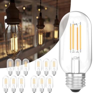 Imagem de Sunco Lighting Pacote Com 12 Lâmpadas Edison T45 Sunco, Lâmpada Led E26 Equivalente A 60 Watts, Tubular Decorativa Transparente Filamento Vintage, 7 W, 2700 K, Branco Suave, Regulável, 700 Lm, Base