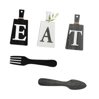 Imagem de WeiLaiKeQi 5x Decoração Rústica de Madeira, Tábua de Corte, Conjunto de Placas de Comida, Arte Pendurada para Hotel e Casa, D