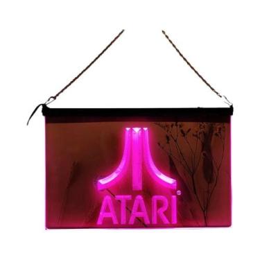 Imagem de Atari Game Logo LED Neon Sign 3D Escultura Arte De Parede Para Casa, Q