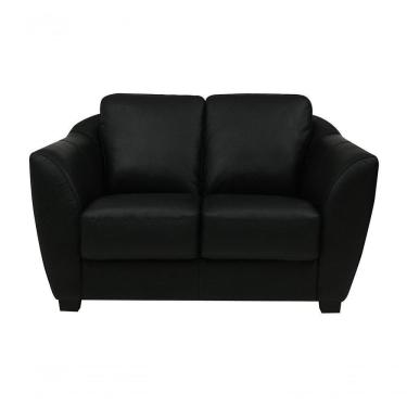 Imagem de Sofá De Couro Baltic 2 Lugares Preto Pigmentado - Mempra
