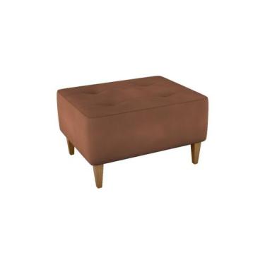 Imagem de Puff Decorativo Piva Suede Ferrugem - Golden Moveis
