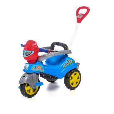 Imagem de Triciclo Maral Passeio e Pedal Infantil Baby City Patrol, Azul, M Patr