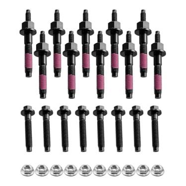 Imagem de AUGREX Parafusos e porcas do coletor de escape 5,7L aptos para Chrysler 300 Jeep Dodge Charger Challenger Ram 1500 2500 2009-2020 V8 substituem motores 03309, esquerda direita