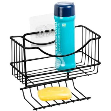 Imagem de Porta Shampoo C/ Saboneteira Suporte Organizador Multiúso Fixação Ades