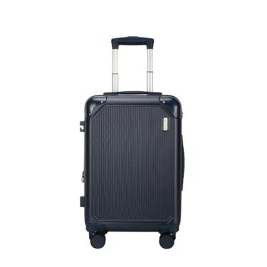 Imagem de Mala de Viagem de Bordo 10Kg Zíper EXPANSÍVEL Padrão ANAC Rígida Rodas duplas 360° Porta Copo Cadeado AntiFurto Resistente Espaçosa (Azul-marinho)