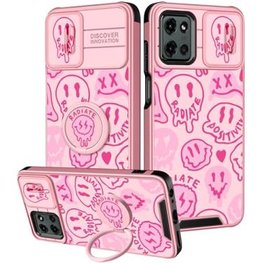 Imagem de Goocrux Capa para Moto G 5G 2025 - Capa de telefone feminina bonita kawaii engraçada design estético exclusivo capa de câmera deslizante com suporte de anel capas para Motorola G 5G 2025