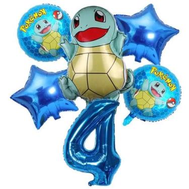 Imagem de Conjunto De Balões De Aniversário Pokémon Pikachu Squirtle Charmander 