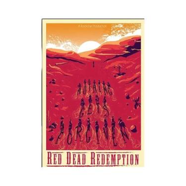 Imagem de Pôster De Arte Retrô Red Dead Redemption 2 Placa De Metal Decorativa P