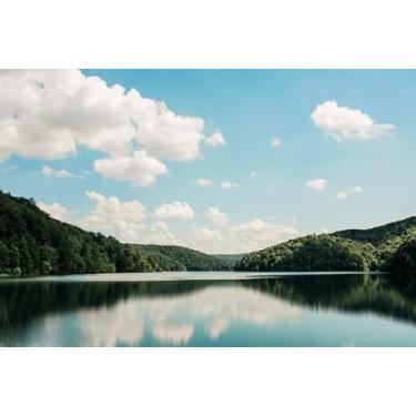 Imagem de Quadro Decorativo com Estampa Beautiful Mountain Lake 50 x 50 Papel 2 unidades