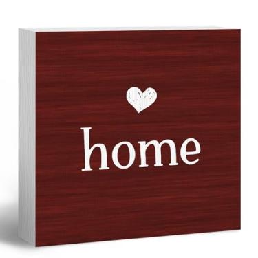 Imagem de ANIANG Placa de casa, placas para decoração de casa, placa de boas-vindas, decoração de mesa rústica de fazenda placa de bloco de madeira para sala de estar, prateleira de parede, presentes de