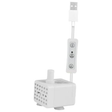 Imagem de Generic Mini bomba de aquário, bomba de fonte pequena, USB ajustável, compacta e silenciosa, 130 L/H com cabo USB de 150 cm para fonte pequena, mini lago, Lado