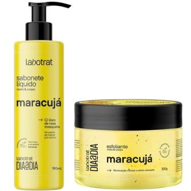 Imagem de Kit Para Banho SPA Sabonete Liquido e Esfoliante Maracuja Dia a Dia La